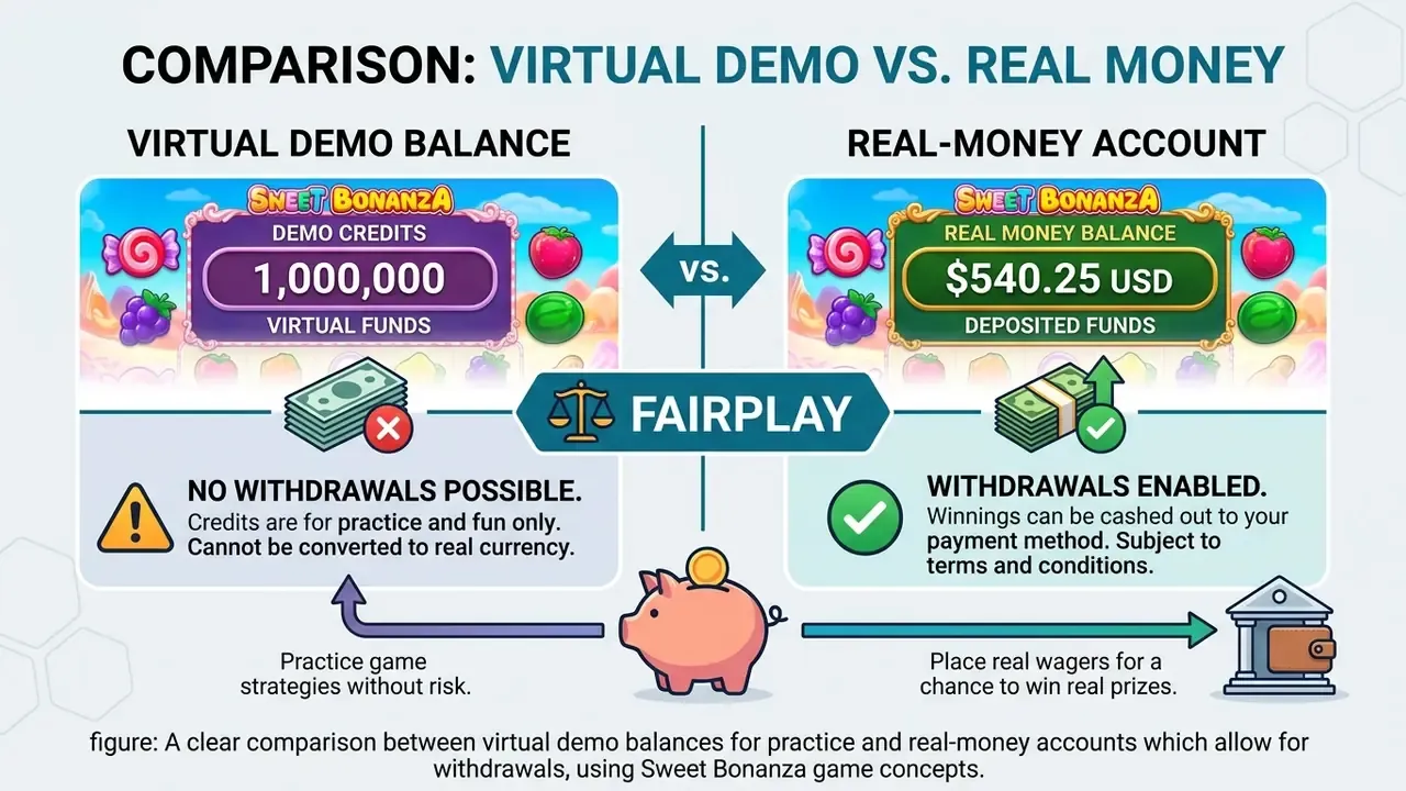 sweet bonanza demo vs real money